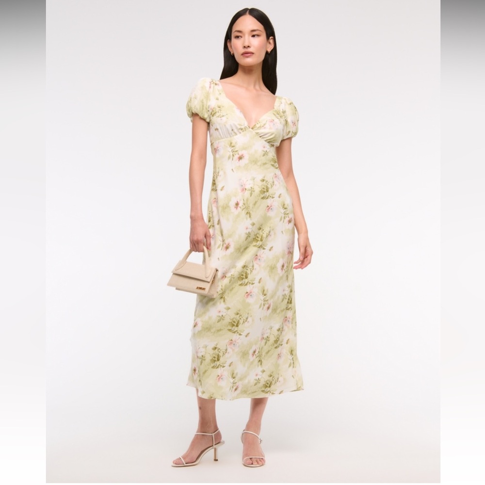 Puff Sleeve Midi Dress